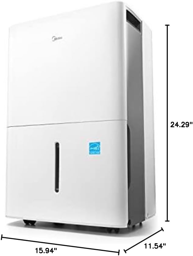 Midea 3,000 Sq. Ft. Dehumidifier for Basement, With Reusable Air Filter 35 Pint - Ideal For Basements, Large & Medium Sized Rooms, And Bathrooms (White)