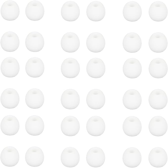 CYADCI 36 Pieces Small Earbud Tips Soft and Comfortable Silicone Earbud Tips Ear Bud Replacement Pieces Silicone Fit Most in-Ear Headphones,Inner Hole 3.8mm -5.5mm,Small White Replacement Eartips