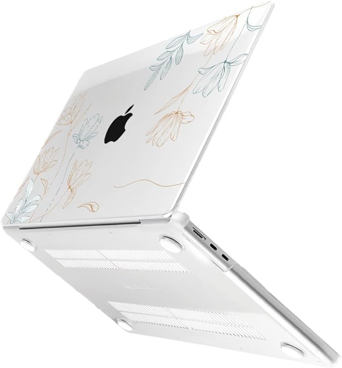 MEEgoodo Case for M5/M4/M3/M2 MacBook Air 13 inch 2026 2025 2024 2022, Fit Model A3449/A3240/A3113/A2681, Case Compatible with MacBook Air 13.6-inch, Engraving Floral