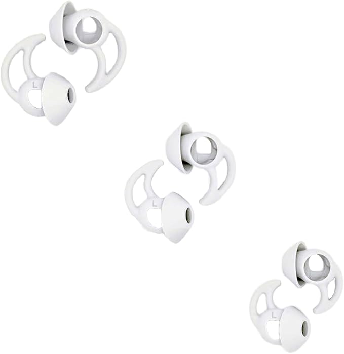 WKYMY Earbud Replacement Tips Silicone Earbud Tips Compatible with Bose Quietcomfort and Sport Headphone Rubber Tips Ear Bud Covers 3 Pairs S M L Gray