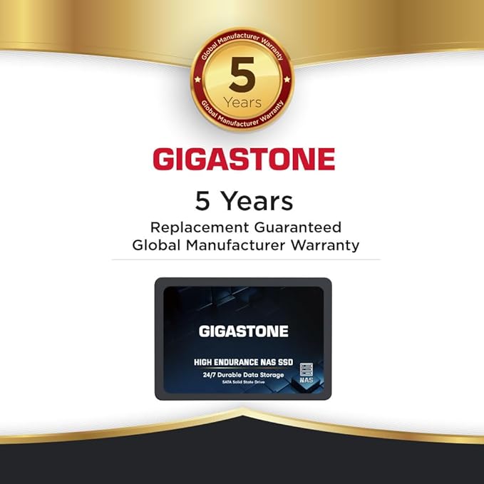 Gigastone 【NAS Certified】 2TB High Endurance SSD (8-Pack) Up to 550MB/s TLC Flash with SLC Caching 24/7 Reliable for Gaming/PC/NAS SSD 5-Year Warranty 2.5" SATA Internal Solid State Drives RAID Disk