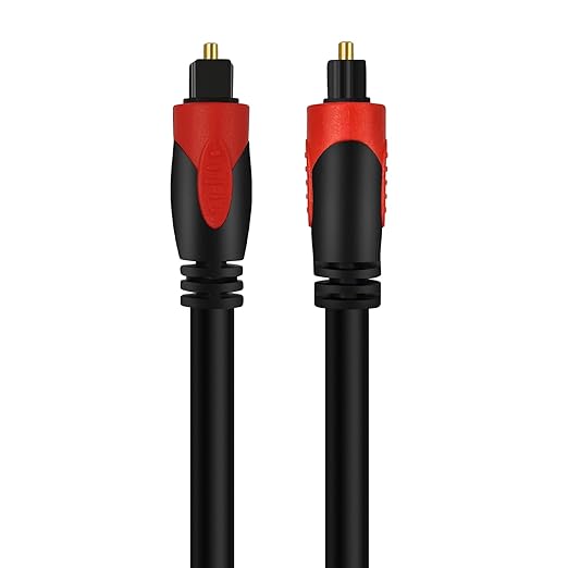 Kxable Optical Audio Cable 6.6FT/2M, Digital Audio Fiber Optic Cable Toslink, Flexible Jacket, Compatible with Home Theater, Sound Bar, PS4, Xbox, TV and More