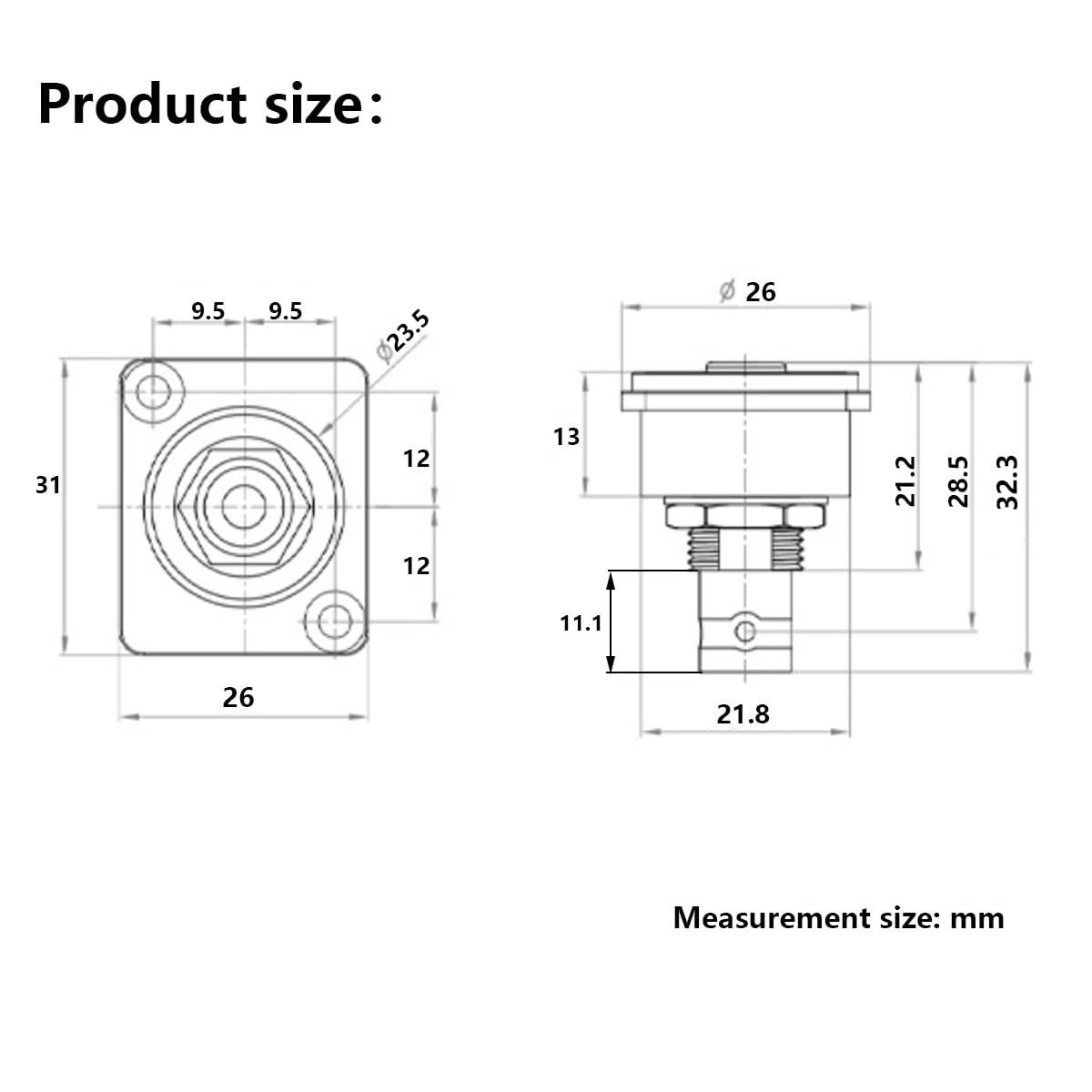 PENGLIN 2PCS BNC D Series Panel-Mount Connector, BNC Female to Female Adapter Bulkhead Connector, Coaxial Extension Coupler for Custom Communication & Surveillance Systems