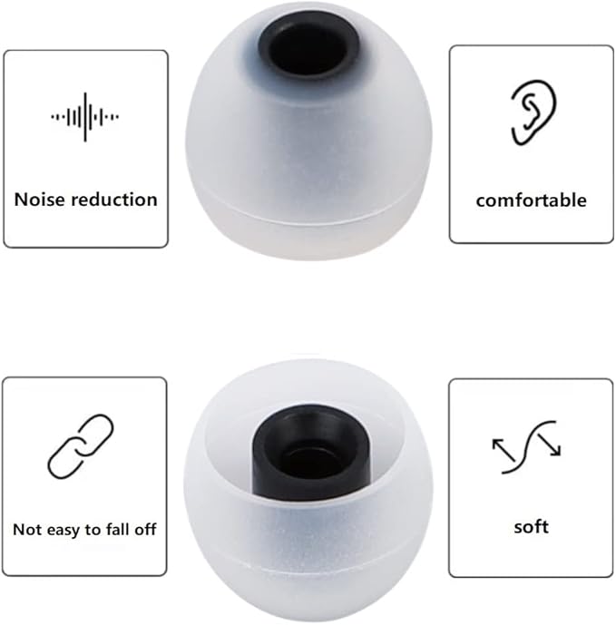 CYADCI Earbud Silicone Ear Tips Replacement Earbuds Gels for Popular In-Ear Headphones Other Inner Hole 3.8mm - 5.1mm 9 Pairs S/M/L
