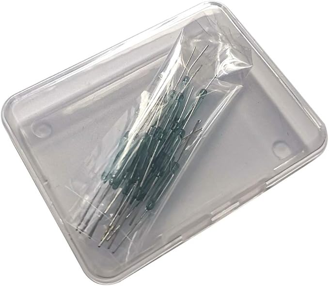Gebildet 30pcs Reed Switch, Normally Open (N/O) Magnetic Induction Switch, Miniature Reed Contact (2mm x 14mm)