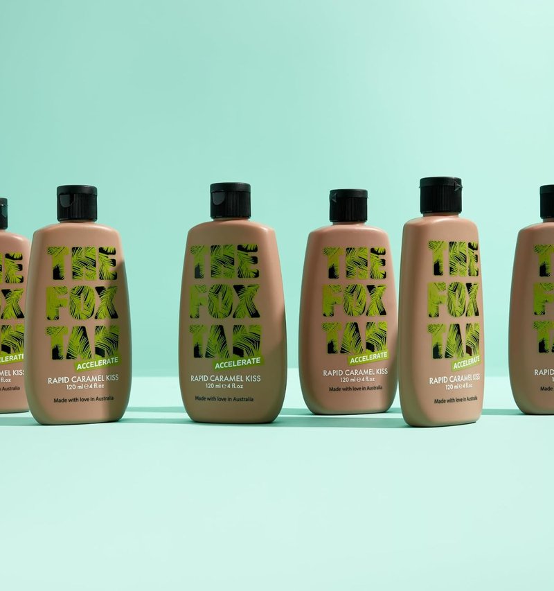 Natural Tanning Accelerator - Fox Tan Rapid Caramel Kiss | Instant Tint & Glow, Vegan, 120 mL