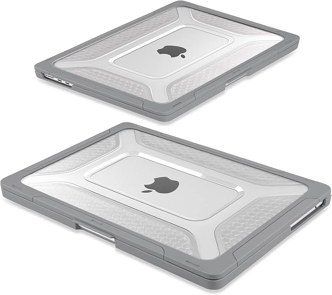 Batianda Extreme Heavy Duty Case for New MacBook Air 13.6 inch 2026 M5 2025 M4 2024 M3 2022 Release - Anti-Slip Rubberized Stand (Holds 25lbs) Honeycomb Exoskeleton Max Cooling & Stability - Grey