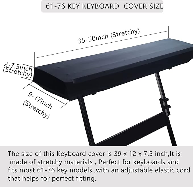 Mooson Piano Dust Cover 61-88 Keys Weighted Keyboard Small Keyboard Piano Covers Waterproof Locking Clasp Keep It From Dust and Dirt (61-76 KEYS)