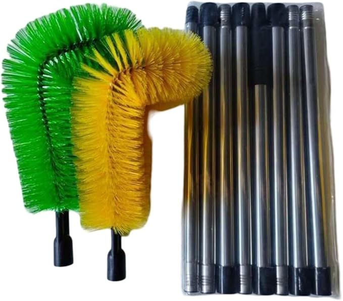 Adjustable Gutter Cleaning Brush 10.5ft Extendable Roof Cleaning Tool with Flexible Angle for Gutter Debris Remover, Ladder Gutter Cleaner, Heavy Duty Design, 2-Packï¼Dï¼