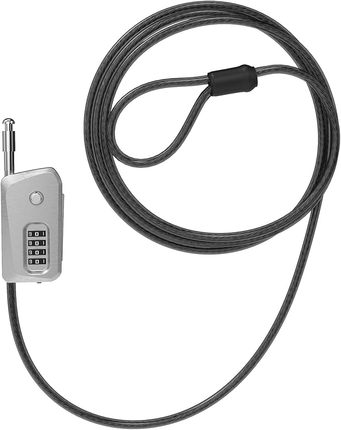UP Security 6ft Python Cable Lock for Bike, Bicycle, Trail Camera Locking, 4 Digit Combination Lock, Heavy Duty Anti Theft Candado, Adjustable Security Cable Padlock for Trail Cam, Kayak, Outdoor Gear