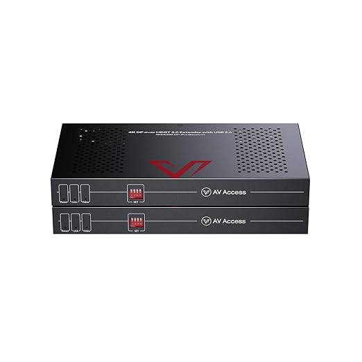 AV Access 4K DisplayPort KVM Extender DP Over Ethernet HDBaseT 3.0 PoE, Uncompressed 4K Transmission up to 100m/330ft, 144-240Hz, 4*USB 2.0 Ports, 2-Way Audio, Zero Latency (4KEX100-DP-Pro)