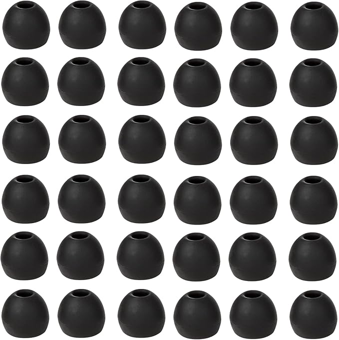 CYADCI 36 Pieces Large Earbud Tips Soft and Comfortable Silicone Earbud Tips Ear Bud Replacement Pieces Silicone Fit Most in-Ear Headphones,Inner Hole 3.8mm -5.5mm,Large Black Earbuds Silicone Tips