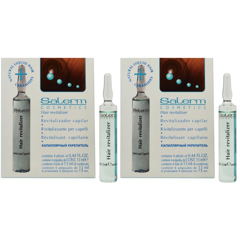 Salerm Energy Hair Regenerator/Revitalizer 4 Applications, Pack of 2, Unscented Lotion, 8 Applications, 2E+2 milliliters, Unisex-Adults
