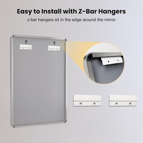 LOAAO Bathroom Mirror - 60X30 Inch Rounded Rectangle Design | Brushed Nickel Frame, Anti-Rust & Shatterproof