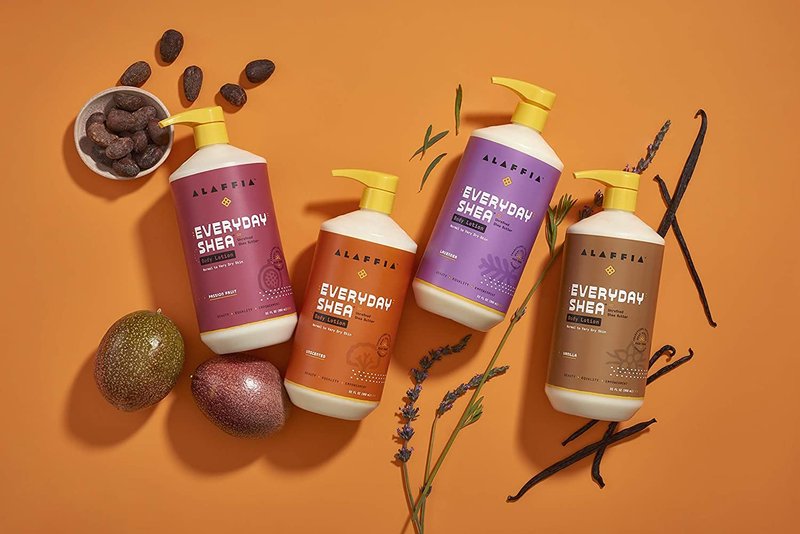 Alaffia Body Wash & Body Lotion Set, EveryDay Shea, Lavender – Gentle Skin Cleanser & Moisturizer for Normal to Very Dry Skin, 16 Oz Ea
