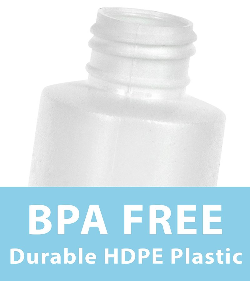 JUVITUS 4 oz / 120 ml White Plastic HDPE Refillable Cylinder Squeeze Bottle with Gold Fine Mist Spray (12 Pack)