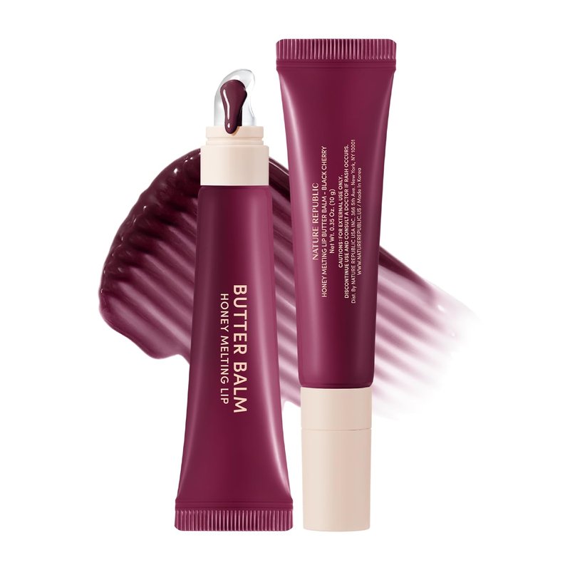 Nature Republic Honey Melting Lip Butter Balm â Hydrating Tinted Balm with Peptides, for Sheer & Glossy, Smooth & Soft Lips (BLACK CHERRY)