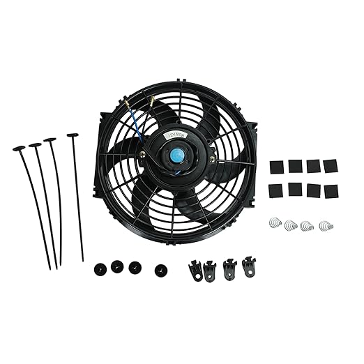 FSBCGT 2PCS 10 Inch Universal High Performance Slim Fan Push Pull Electric Radiator Cooling Fan 12V 80W Mount Kit Black