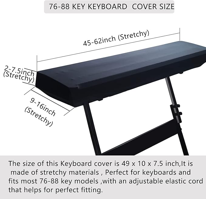 Mooson Piano Dust Cover 61-88 Keys Weighted Keyboard Small Keyboard Piano Covers Waterproof Locking Clasp Keep It From Dust and Dirt (76-88 KEYS)