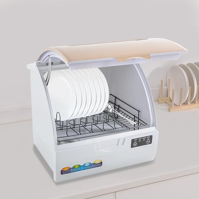 Countertop Dishwasher, 900W Portable Countertop Dishwashers with 4 Washing Mode 3L Automatic Dishwasher for Clean Dishes Knives Forks Chopsticks Cups 360 ° Spray Angle 0.03-1.0MPa (900W3L)