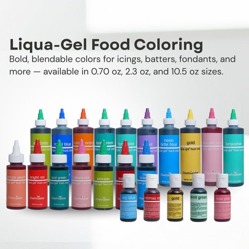Chefmaster Burgundy Liqua-Gel® Food Coloring - Vibrant, Professional-Grade Dye for Icing & Fondant | 2.3 oz