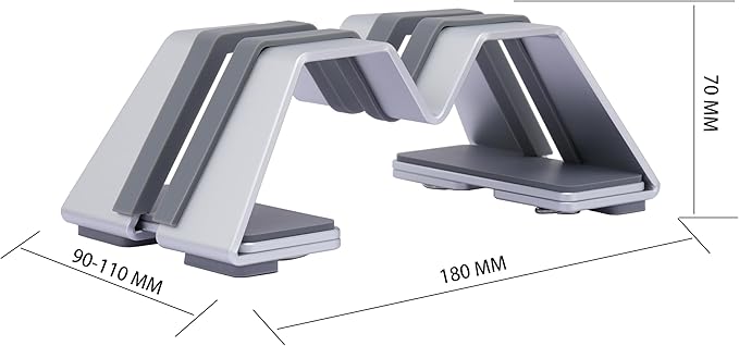 Psitek Adjustable Vertical Laptop Stand - Aluminum, Universal Fit for All Laptops (10-30mm Thickness) - Fashion Design, Adjustable Width, Anti-Slip & Scratch-Resistant, Patented Design