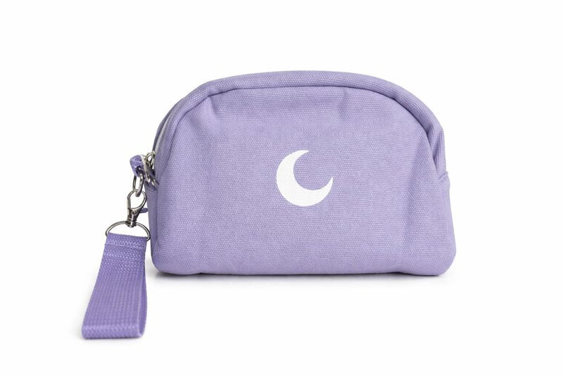Brando Moon Small Zipper Makeup Bag for Women Girls â Travel Cosmetic Pouch, Wide-Open Organizer Purse Case, Air-Tight Odor-Control Fabric, Everyday Travel Essentials