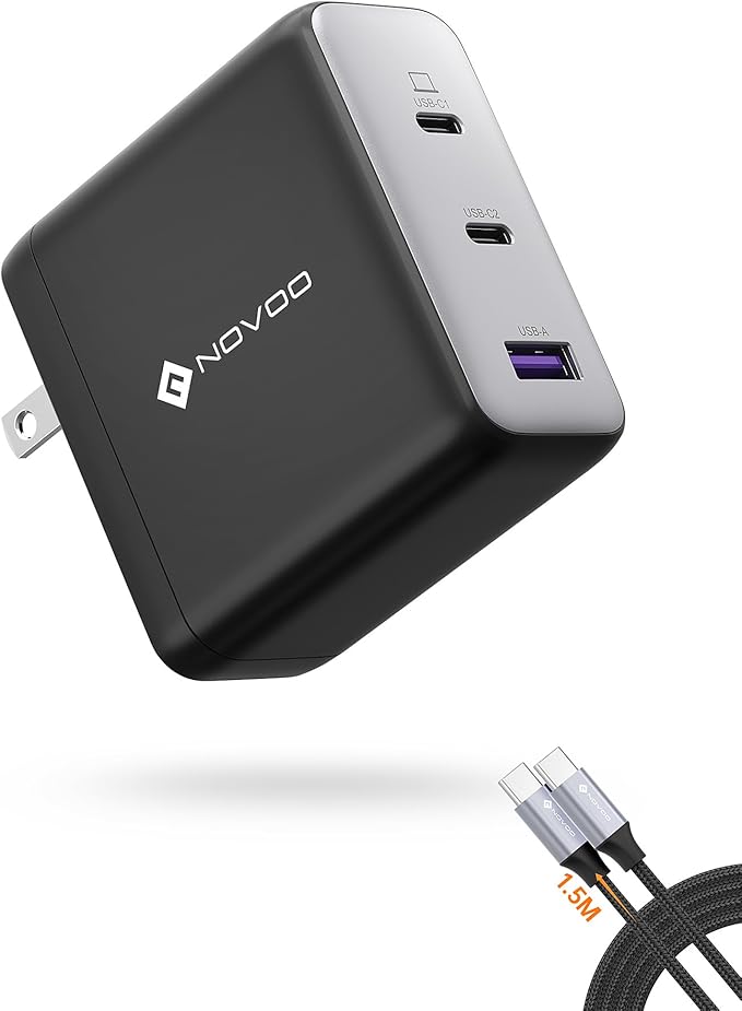100W USB C Charger, 120W MacBook Pro Charger, 3-Port GaN Fast Charger with PD3.0, PPS, for MacBook pro & Air, ipad Air, iPhone 15, iPad, Laptops and All USB C Device