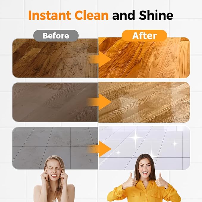 5-in-1 Hardwood Floor Cleaner & Shine Enhancer â All-in-One Stain, Odor & Grease Remover for Wood, Tile, Laminate Floors â Waxing & Shine Restoration for Home, Kitchen, Bathroom (500ML-1PCS)