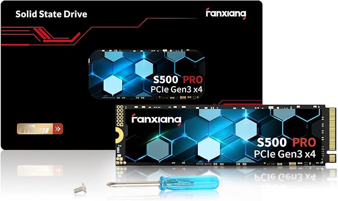 fanxiang S500 Pro 256GB NVMe SSD M.2 PCIe 3.0, Gen 3x4 2280 Internal Solid State Drive, SLC Cache 3D NAND TLC, Up to 3000MB/s, Compatible with Laptop and PC Desktops(Black)