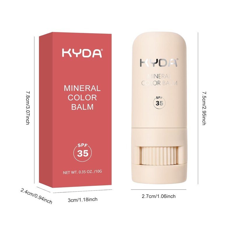 Mineral Color Balm - SPF 35 Shimmer Cream for Lips & Cheeks | Buildable, Lightweight, Multiuse - Pink, Lovely, Shy