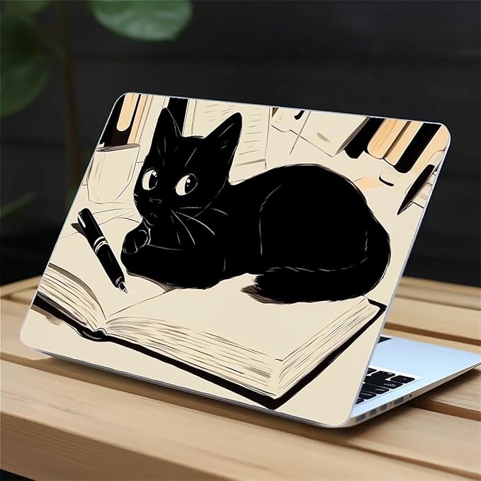 COTAIL Compatible with MacBook Air 13.3 13.6 Inch Case 2022 2021 2020 2019 Plastic Hard Shell Case Cover,13.6 Air (A2681) M2 2022, Black Cat