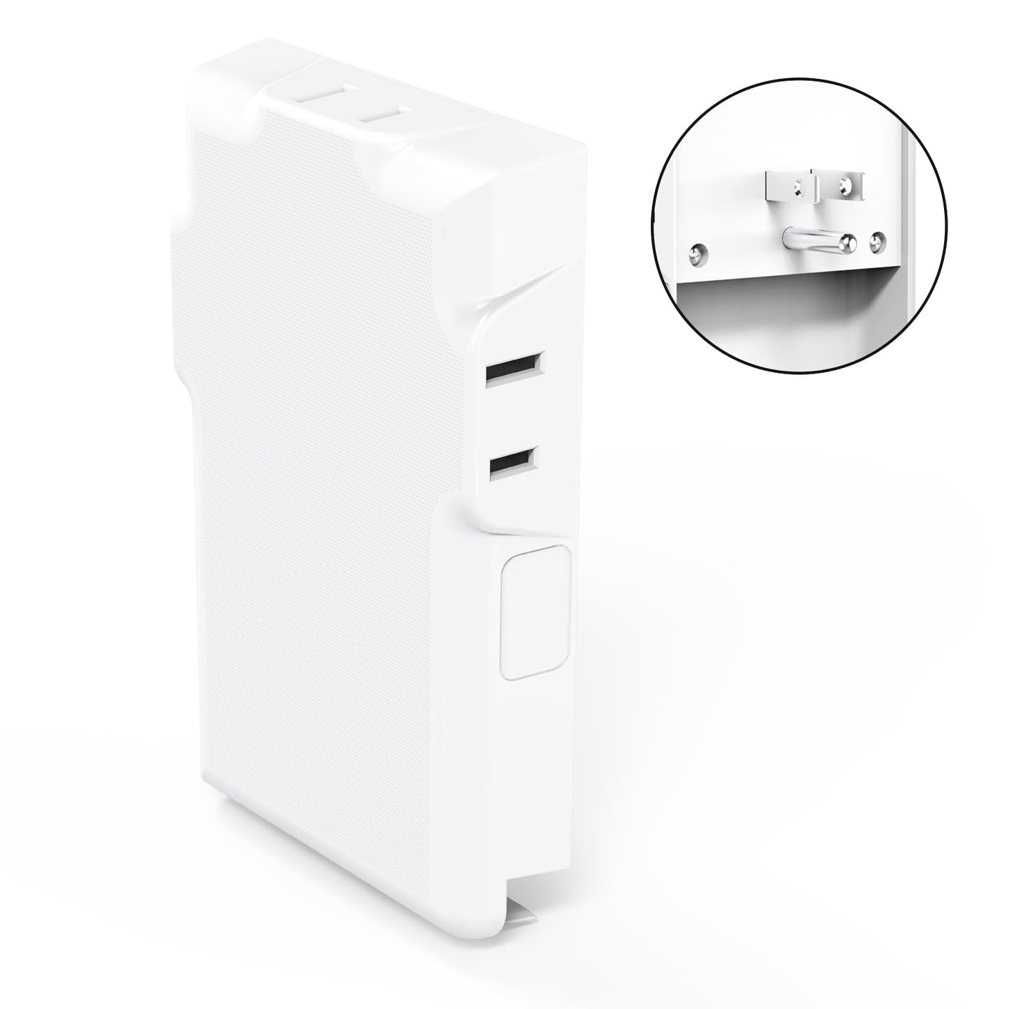 Power Strip Surge Protector with Outlet Cover, 6 AC Outlets Surge Protection, 4 USB Ports, 5ft Extension Cord, Wall Mount Flat Plug for Indoor Home Office Kitchen, White