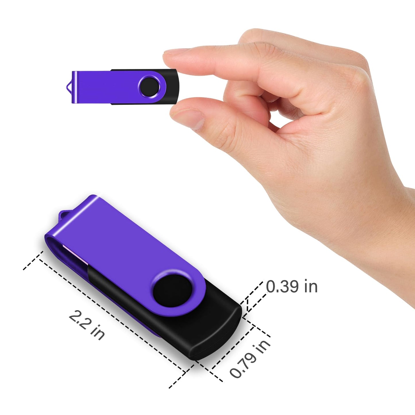 EASTBULL Flash Drive Bulk 8GB USB 20 Pack with Lanyards USB 2.0 Thumb Drive Bulk Memory Stick Swivel Pen Drive for Storage and Backup 8 GB 20 Pack, Purple