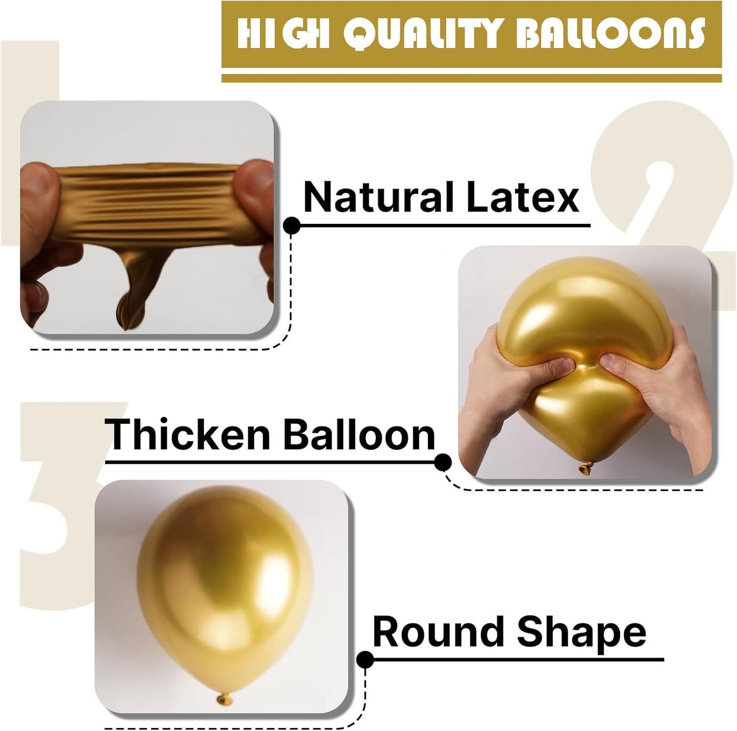 PartyWoo Gold Balloon Arch Kit - 152 Pcs in 5-18 Inch Sizes for Birthday, Wedding, and Baby Showers