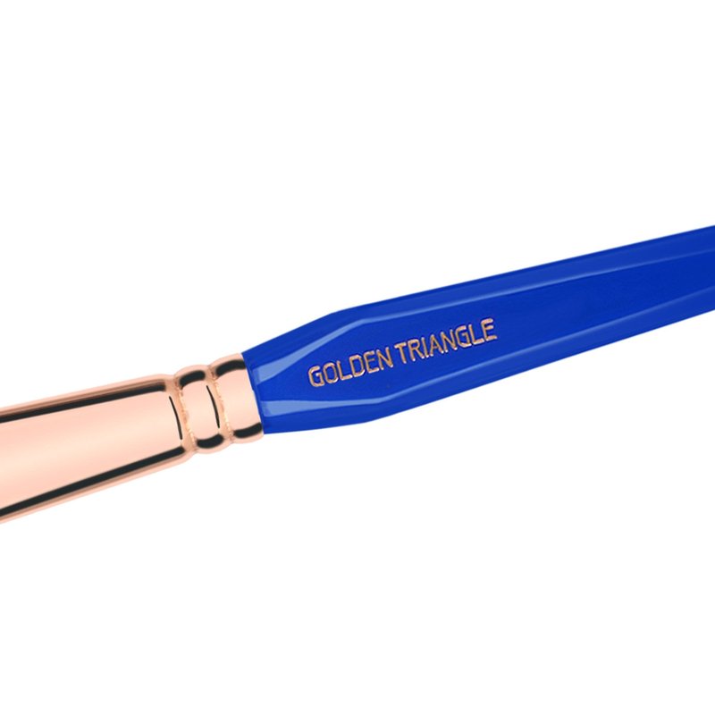 Bdellium Tools Professional Makeup Brush - Golden Triangle 942 Slanted Contour - With All Vegan and Soft Synthetic Fibers, For Adding Dimension to the Face (Blue, 1pc)