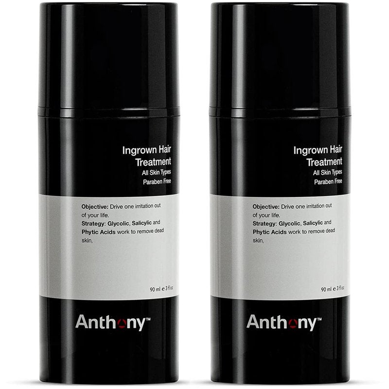 Anthony Ingrown Hair Treatment for Men (Pack of 2) â Gel Solution to Calm Down Razor Burn â Scar and Redness Eliminator, Bump Removal â 3 Fl. Oz