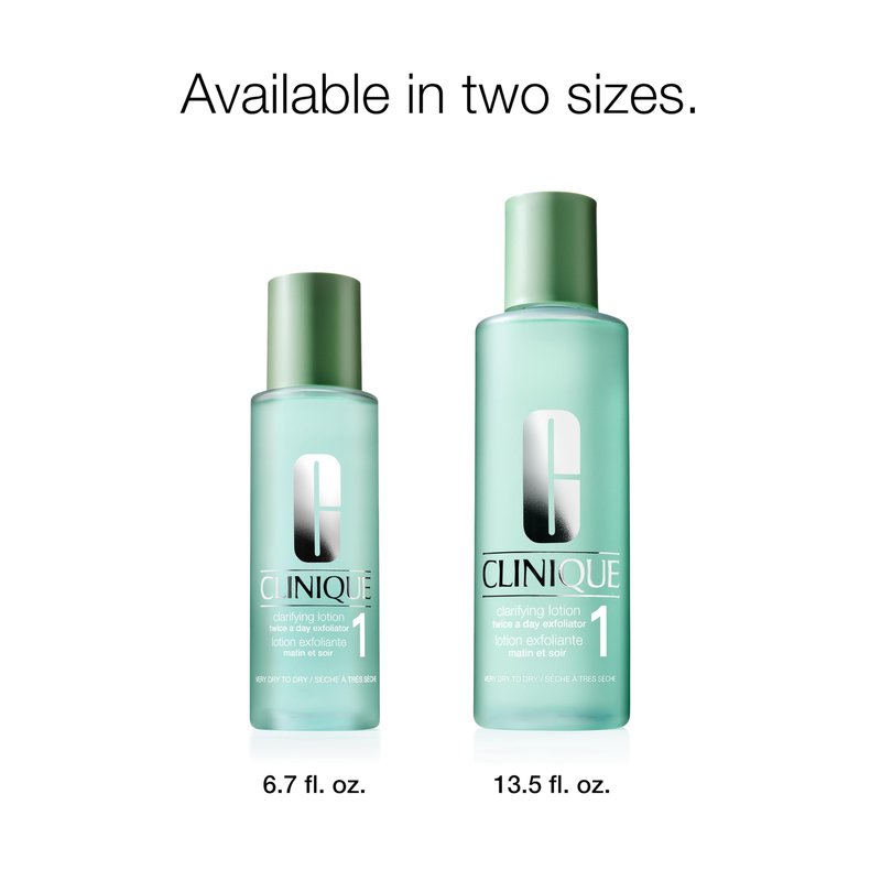 Clinique 3-Step Clarifying Lotion Face Exfoliator 1 | Toner With Witch Hazel + Salicylic Acid | For Very Dry Skin Types, 6.7 Fl Oz