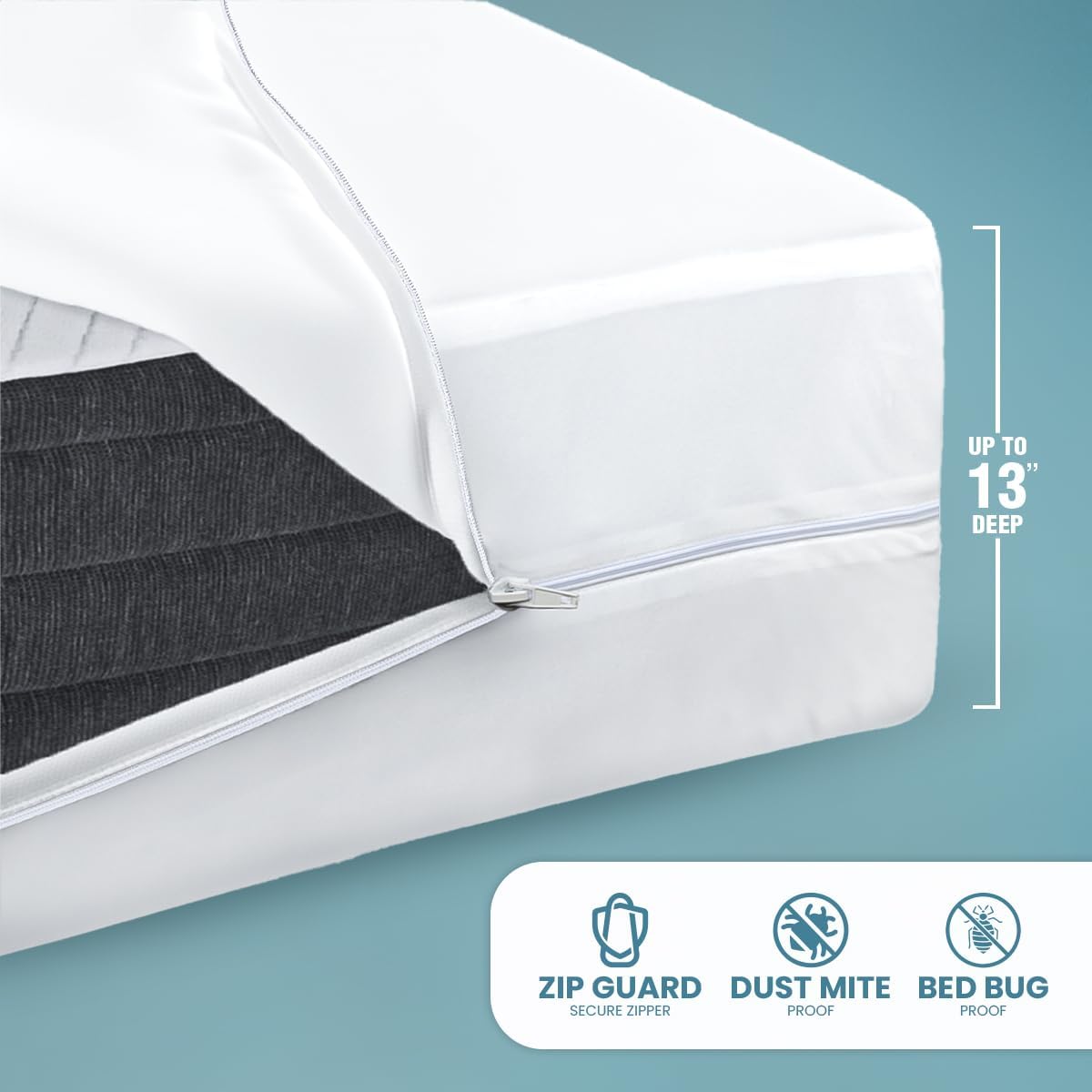 Utopia Bedding Waterproof Mattress Protector - Full XL Size | Bed Bug & Dust Mite Proof Encasement