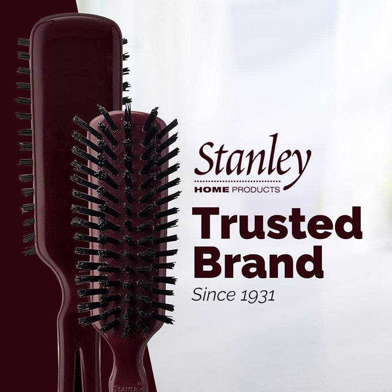 Stanley Commander for Her Hairbrush – Detangling Brush for Wet or Dry Hair – Nylon Bristles Reduce Frizz – Scalp Massager Hair Brush for Thick, Thin, Curly, Straight Hair (Black)