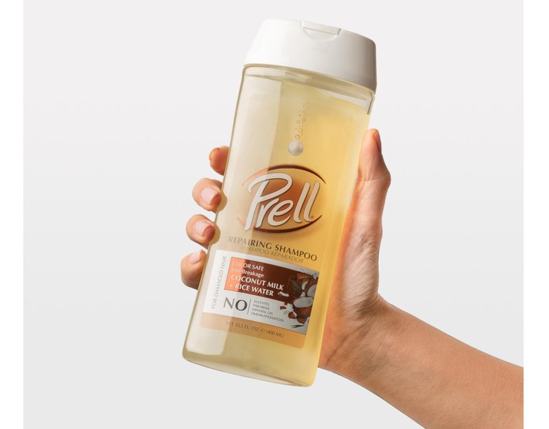 Prell Coconut Milk + Rice Water Color Safe Anti-Breakage Repairing Shampoo for Damaged Hair, 13.5 fl.oz (Pack of 2)