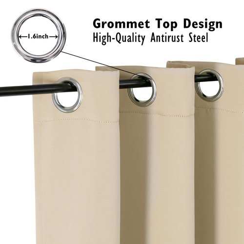 ChrisDowa Blackout Curtains 54 inches Long for Bedroom - 2 Panels Set Grommet Thermal Insulated Room Darkening Curtains for Living Room (Biscotti Beige, 38 x 54 Inch)