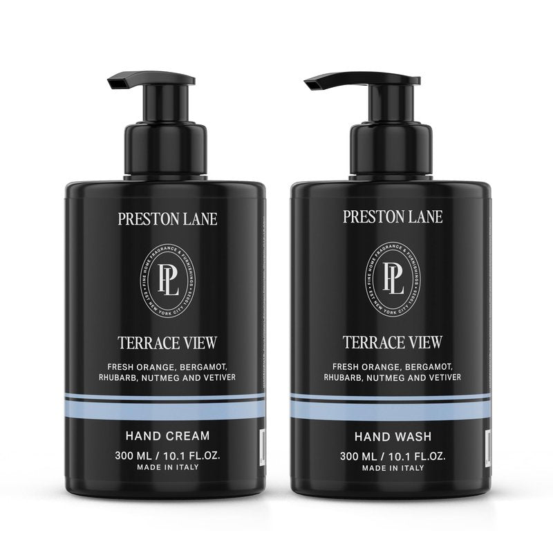 Preston Lane Hand Soap & Lotion Set, Terrace View Scent â Hydrating Hand Wash and Moisturizing Hand Cream Duo | Clean Ingredients, Vegan & Cruelty Free Bathroom and Kitchen Essentials Gift Set