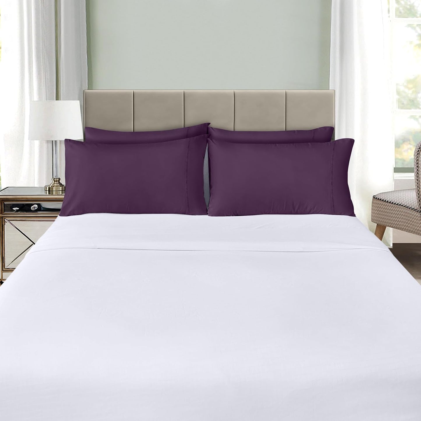 Utopia Bedding Queen Pillow Cases - 12 Pack Soft Brushed Microfiber | Fade Resistant 20 x 30 Inches (Purple)