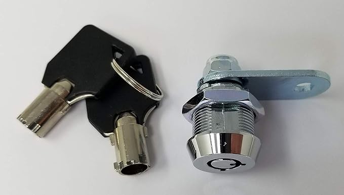 Admiral Locks Tubular Cam Lock, Keyed Alike Removable Key RV Compartment Storage Lock Cabinet Locks (Chrome Pack of. 10, 5/8 Inch 90°)
