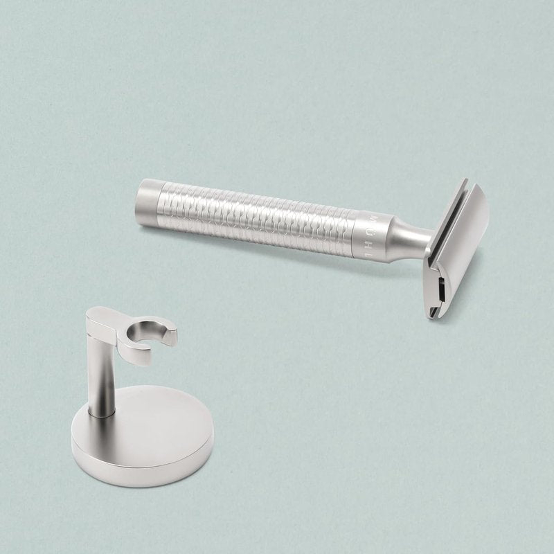 MÜHLE Classic Safety Razor Holder - Matt Chrome Shaving Stand | Fits ROCCA & COMPANION Razors