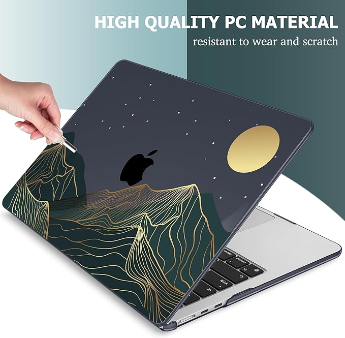 Mektron for 2026 MacBook Air 13-inch M5 Laptop Case A3449 with 13.6-inch Liquid Retina Display Fits 2025 A3240 M4 2024 A3113 M3 2023 A2681 M2 Shell for MacBook Air 13.6", Abstract Mountain C112