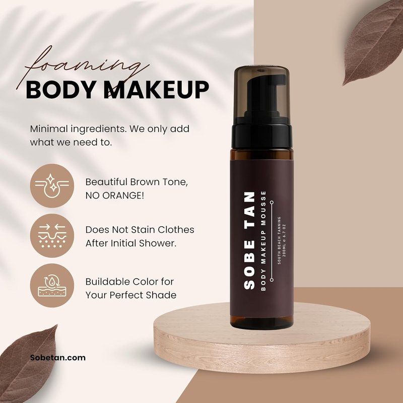 Self Tanner Mousse - Rapid 14% DHA, Instant Natural Glow | Fragrance-Free, Streak-Free Bronzing Foam for Face & Body