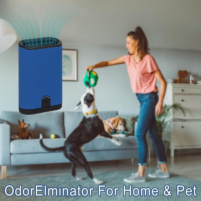 Uni-gifts Portable Ozone Generator Air Purifier – 5000mAh Rechargeable Battery Operated Odor Eliminator for Home Car Hotel Rooms Bathroom Kitchen Pets Shoes Smoke & Dust