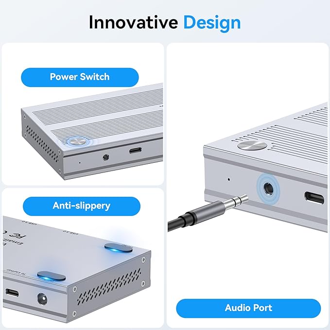4URPC USB C ๐๐ผ๐ฐ๐ธ๐ถ๐ป๐ด ๐ฆ๐๐ฎ๐๐ถ๐ผ๐ป ๐ง๐ฟ๐ถ๐ฝ๐น๐ฒ ๐๐ถ๐๐ฝ๐น๐ฎ๐ with 120W Power Adapter, 3XHDMI, Laptop Docking Station 3 Monitor for Windows, MacBook/Mac mini M4(5 USB, Ethernet, SD/microSD)